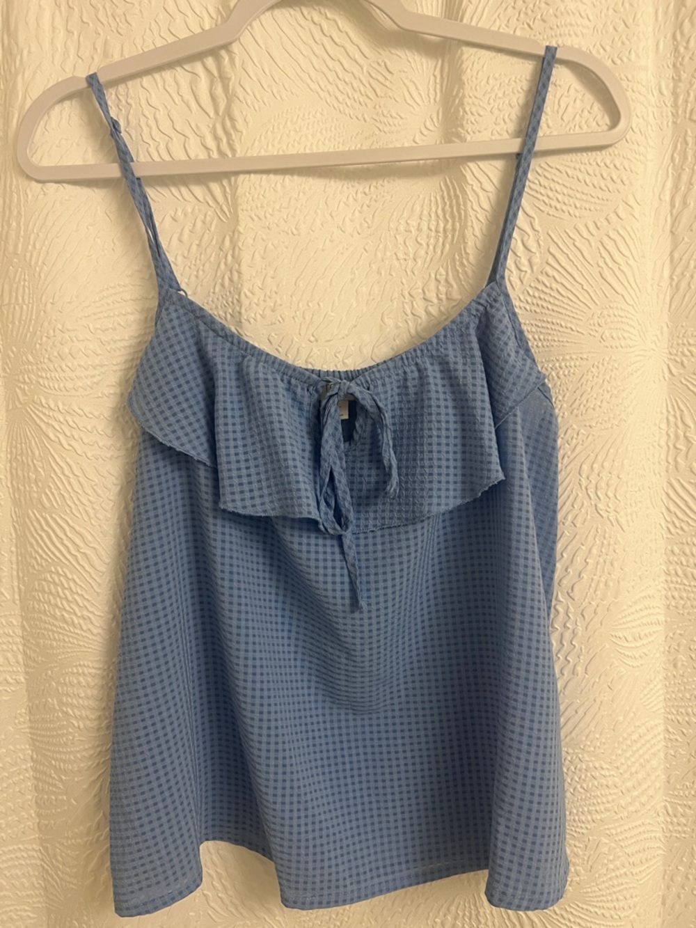 Cotton On Blue Ruffle Tie-Front Cami Top
